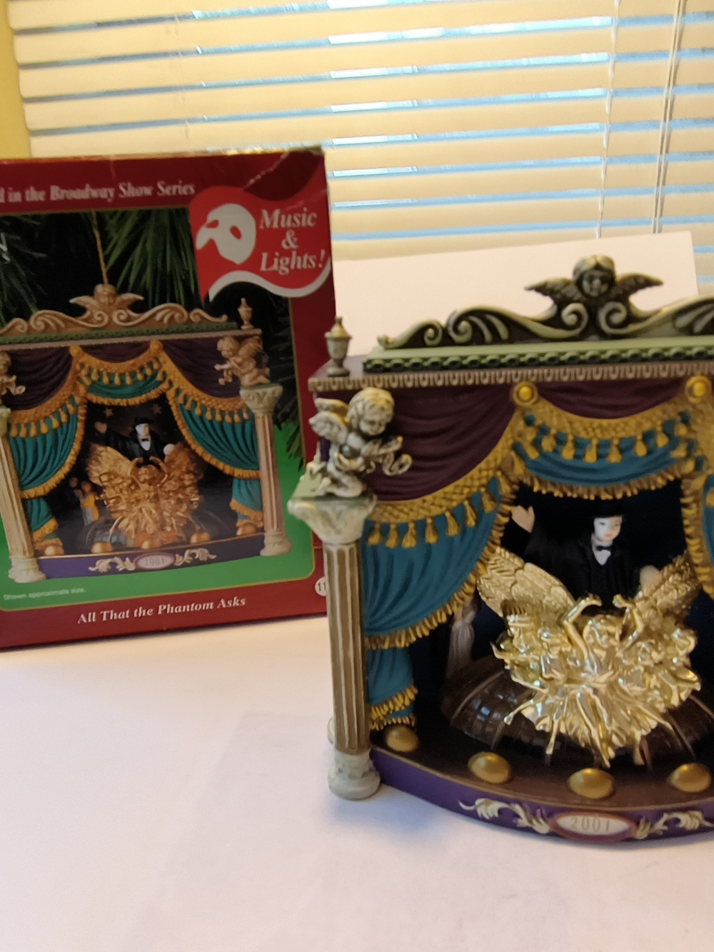 Phantom of the Opera Decorative Music Box - Teal, Purple, Gold Vintage Christmas